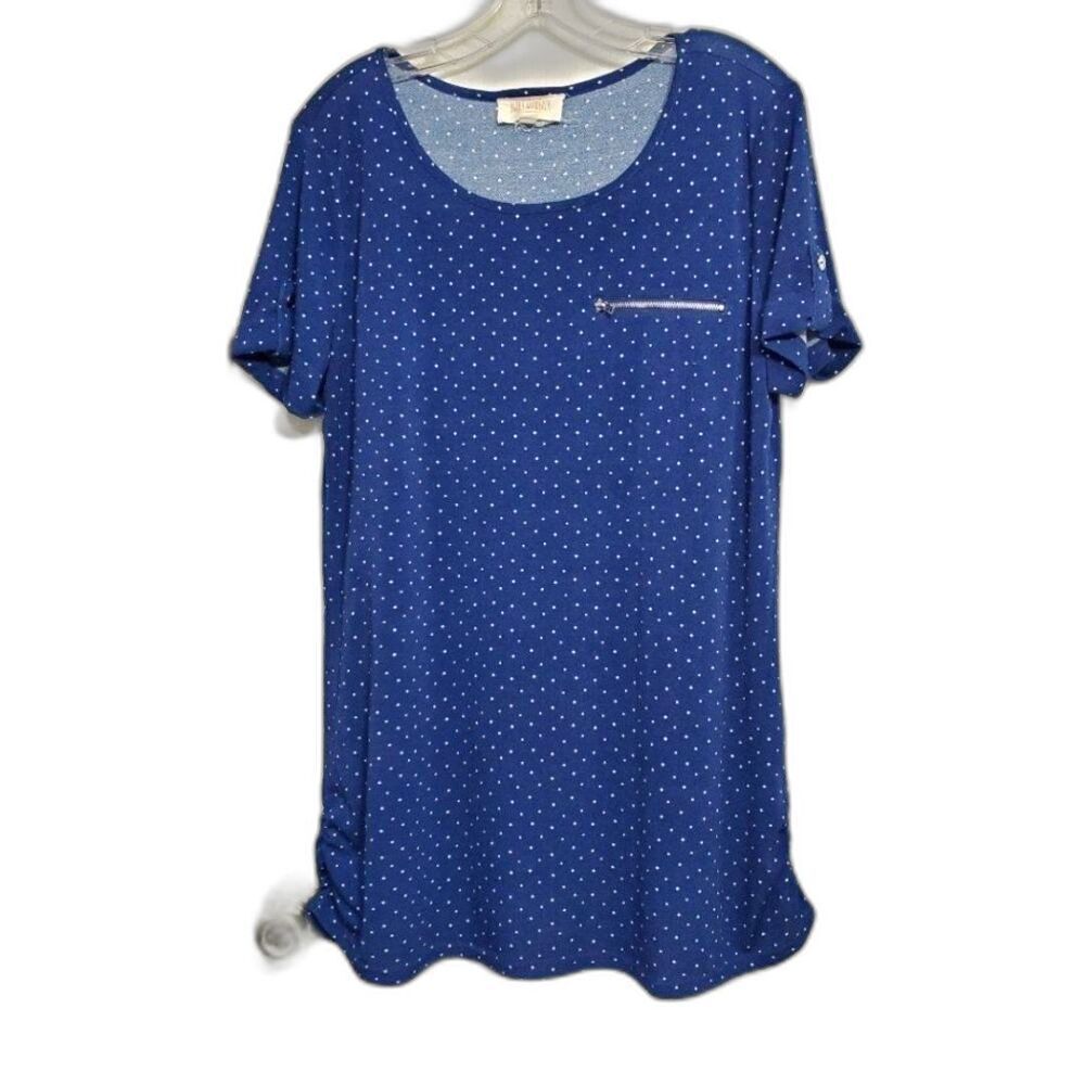 Sweet Wanderer Womens Sz XL Maternity Top Dark Blue Ruching
